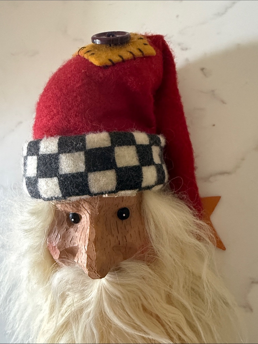 Handcrafted Santa Tree Topper Real Fur Beard - Picture 4 of 10